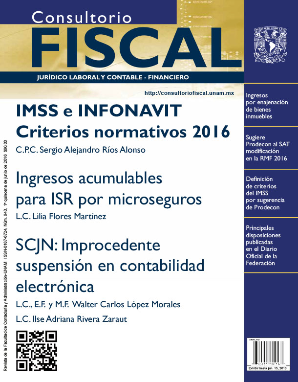 IMSS e INFONAVIT. Criterios normativos 2016