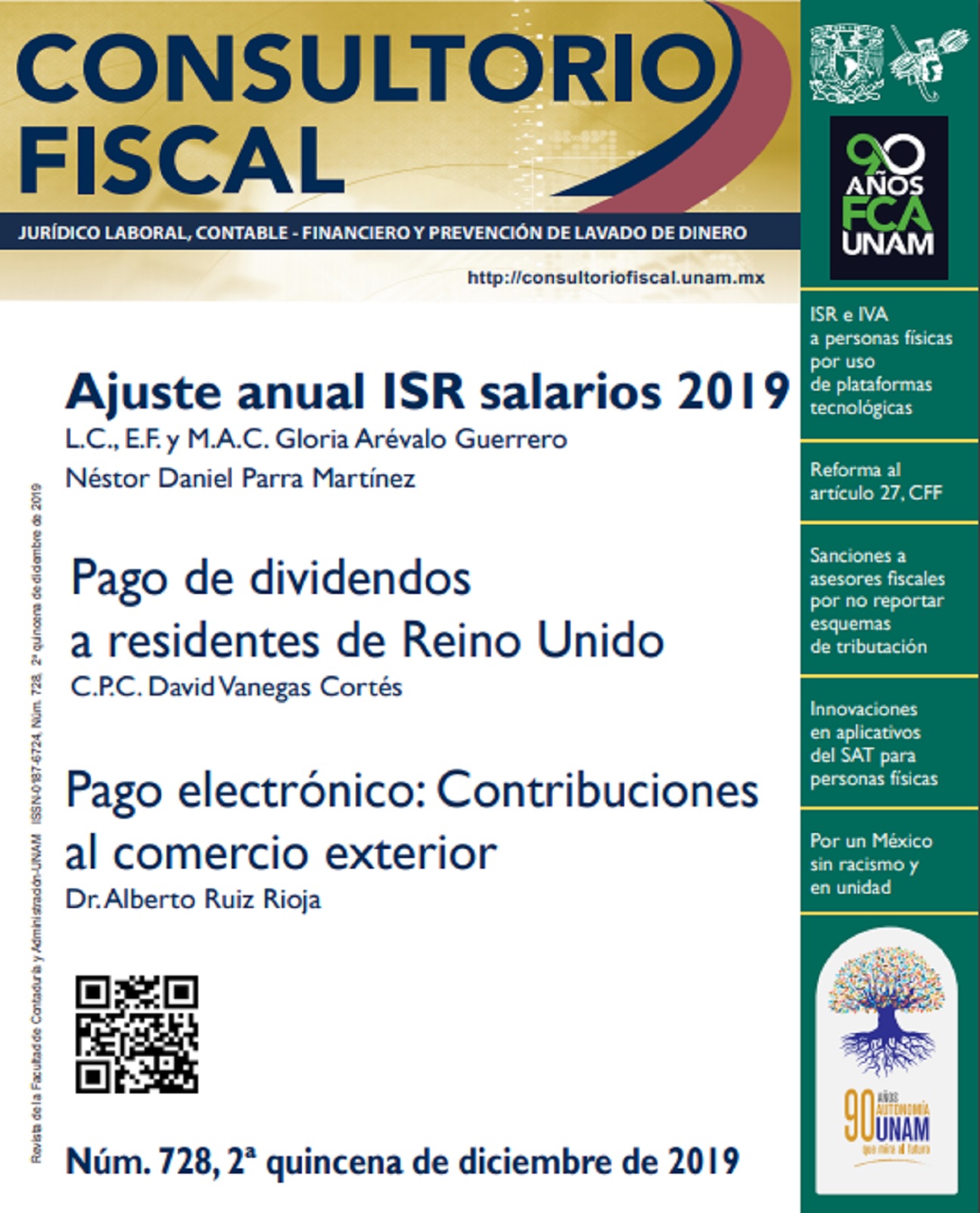 Ajuste anual ISR salarios 2019